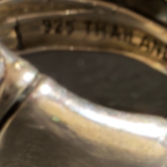 JAI Sterling Silver and Black Spinel Bamboo Ring. Size 8 - Picture 5 of 5